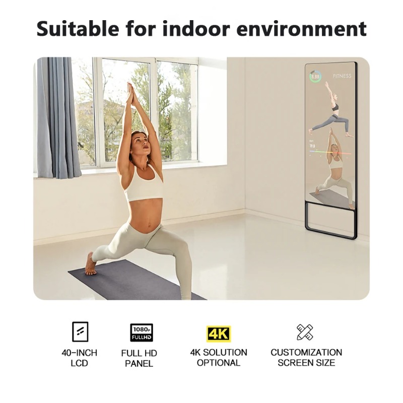 Smart Home Gym Mirror - Dijital Sanal İnteraktif Dokunmatik Ekranlı Fitness