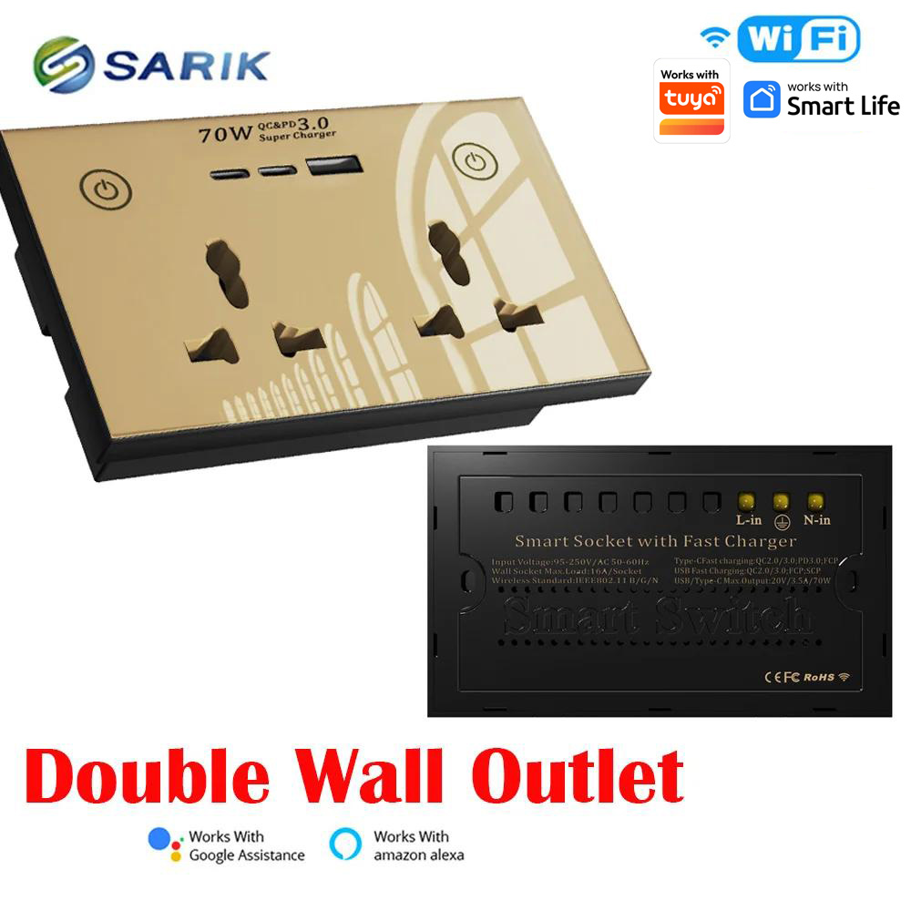 Smart Home Touchscreen Control Panel - Akıllı Ev Wifi Duvar Prizi Kristal