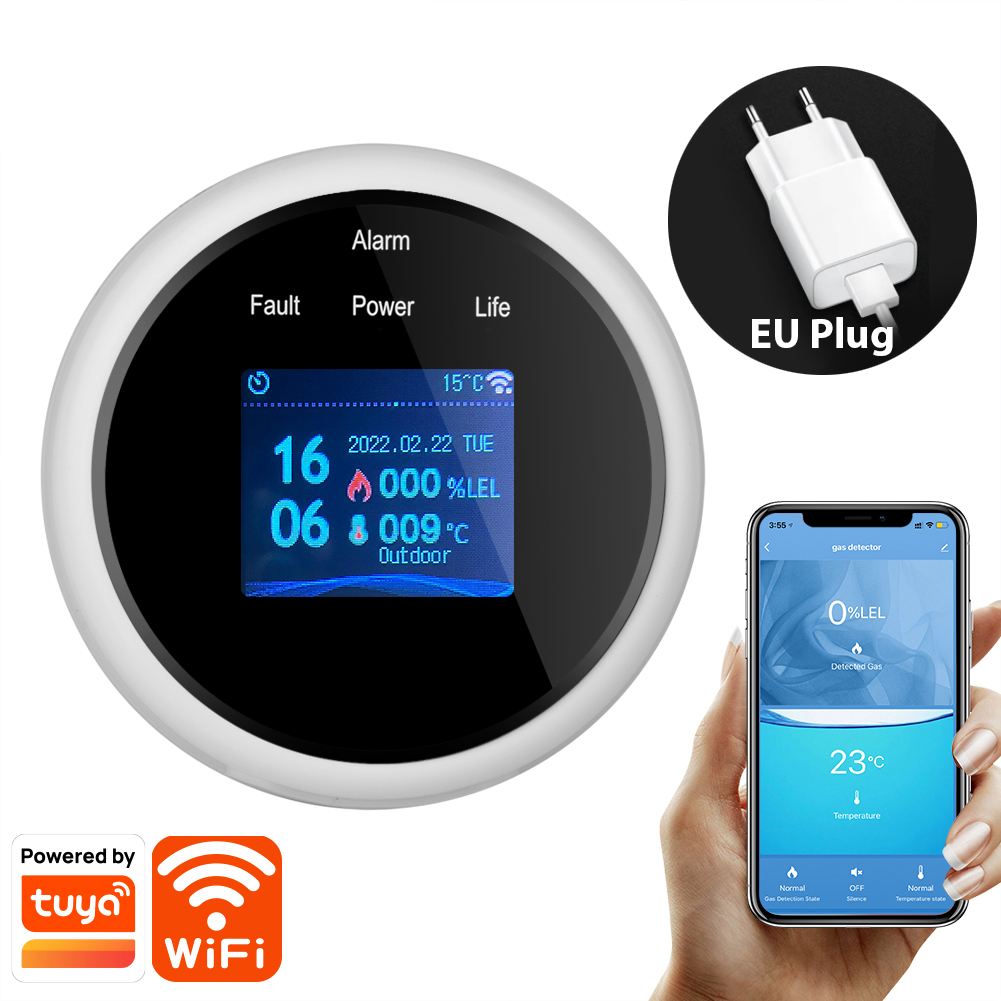 Smart Smoke Detector - Tuya Wifi Sızıntı Dedektörü Sıcaklık Fonksiyonlu