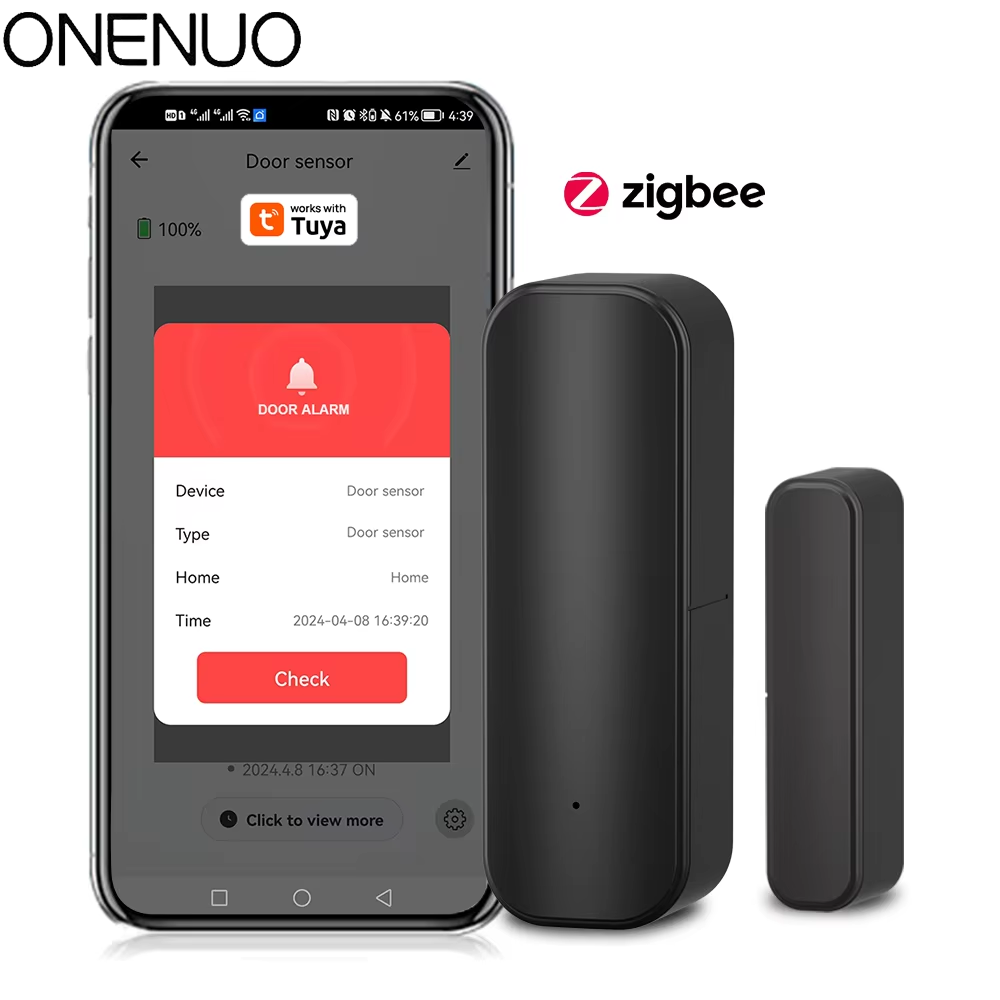 Smart Home Ecosystems - Zigbee Pencere Kapı Sensörü Siyah Renkli