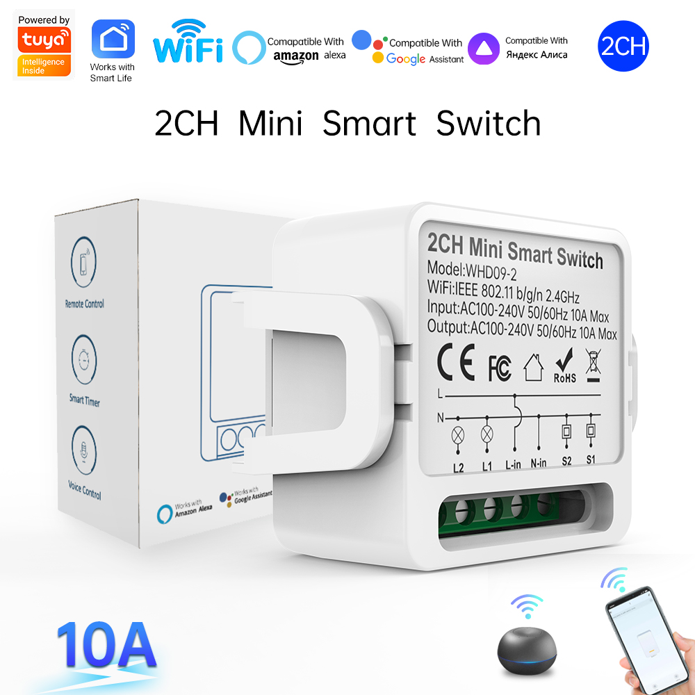 Smart Home Switch - 2 Yollu Tuya Akıllı Anahtar 2'li