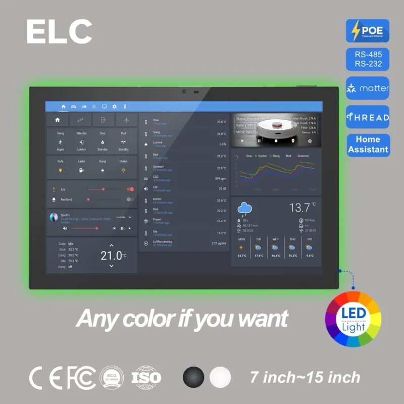 Smart Home Touchscreen Control Panel - Home Assistant 10.1 İnç Android 14